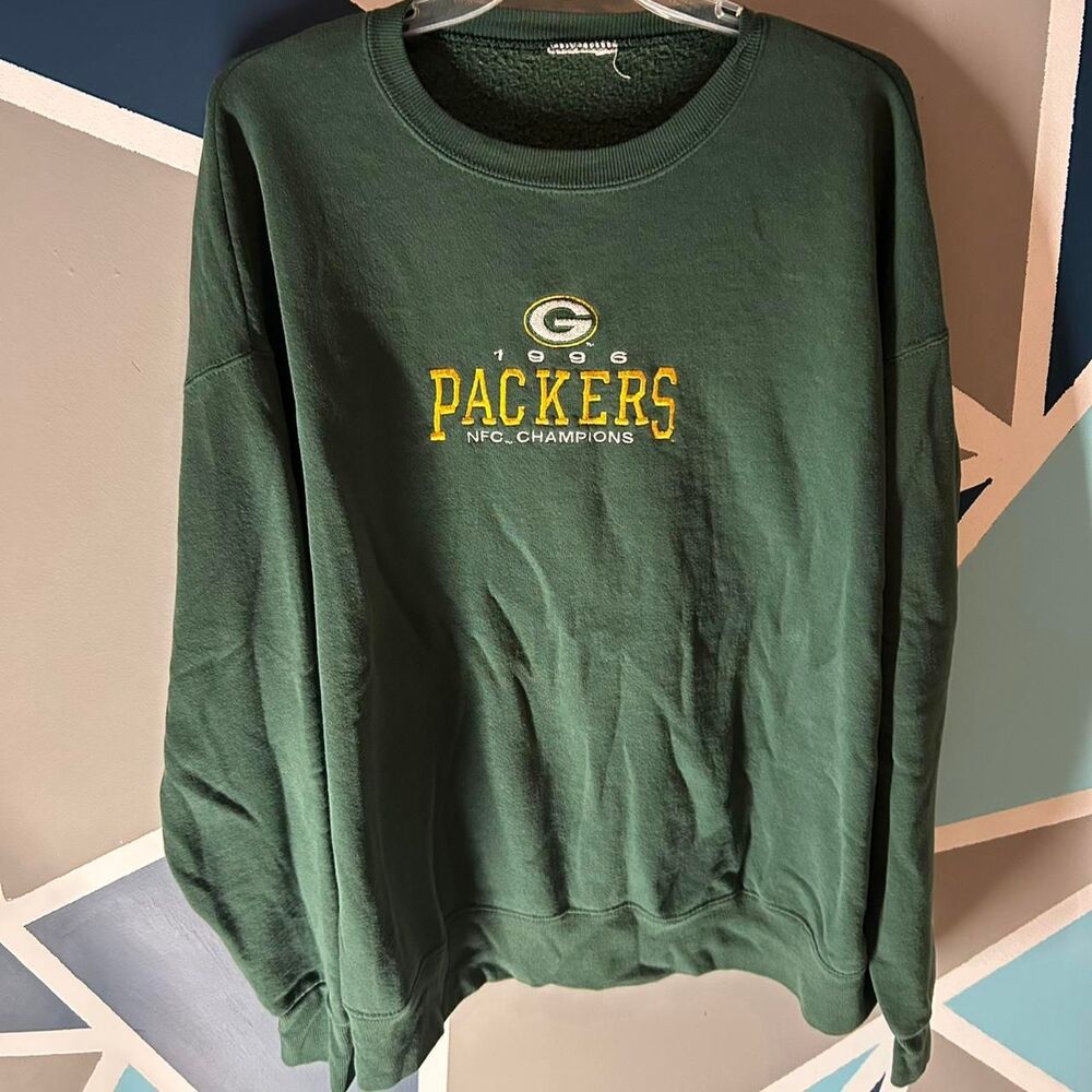 vintage 90s packers Men's Green Sweatshirt